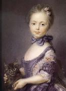 Jean-Baptiste Peronneau A Girl with a Kitten Spain oil painting artist